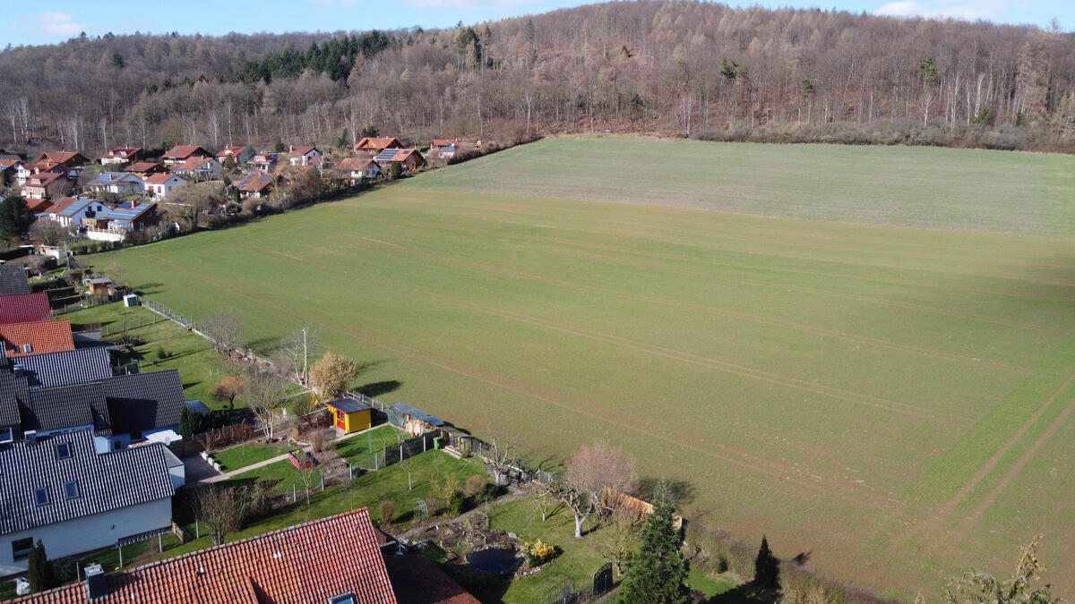 Bild vergrößern: Drohnenfoto vom Baugebiet Heidkamp, Wehrstedt